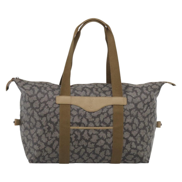 Saint Laurent Boston Bag PVC Canvas Beige Auth 208387A
