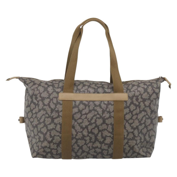 Saint Laurent Boston Bag PVC Canvas Beige Auth 208387A