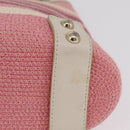 BURBERRY Blue Label Chain Tote Bag Raffia Pink Gold Auth 208388A-14