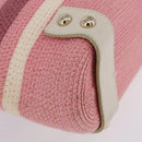 BURBERRY Blue Label Chain Tote Bag Raffia Pink Gold Auth 208388A-15