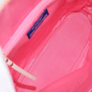 BURBERRY Blue Label Chain Tote Bag Raffia Pink Gold Auth 208388A-21