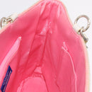 BURBERRY Blue Label Chain Tote Bag Raffia Pink Gold Auth 208388A-22