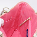 BURBERRY Blue Label Chain Tote Bag Raffia Pink Gold Auth 208388A-23