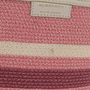 BURBERRY Blue Label Chain Tote Bag Raffia Pink Gold Auth 208388A-3