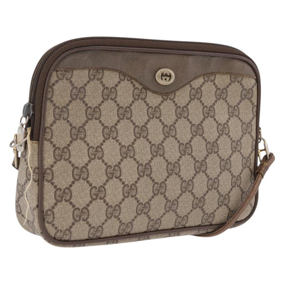 GUCCI GG Supreme Shoulder Bag PVC Beige Gold 89 02 068 Auth 208390