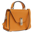 Valextra Micro Igide Hand Bag Leather 2way Orange Silver Auth 208395V-1