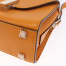 Valextra Micro Igide Hand Bag Leather 2way Orange Silver Auth 208395V-15