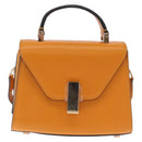 Valextra Micro Igide Hand Bag Leather 2way Orange Silver Auth 208395V-2
