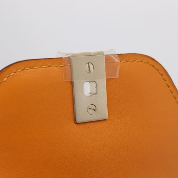 Valextra Micro Igide Hand Bag Leather 2way Orange Silver Auth 208395V
