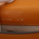 Valextra Micro Igide Hand Bag Leather 2way Orange Silver Auth 208395V-30