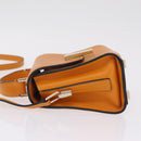 Valextra Micro Igide Hand Bag Leather 2way Orange Silver Auth 208395V-5
