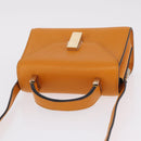 Valextra Micro Igide Hand Bag Leather 2way Orange Silver Auth 208395V-6