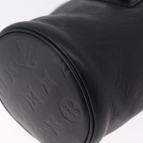LOUIS VUITTON Monogram Shadow Chalk Nanobag Bag Black M44628 LV Auth 208400