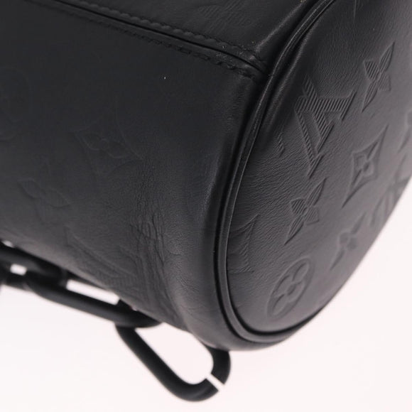 LOUIS VUITTON Monogram Shadow Chalk Nanobag Bag Black M44628 LV Auth 208400