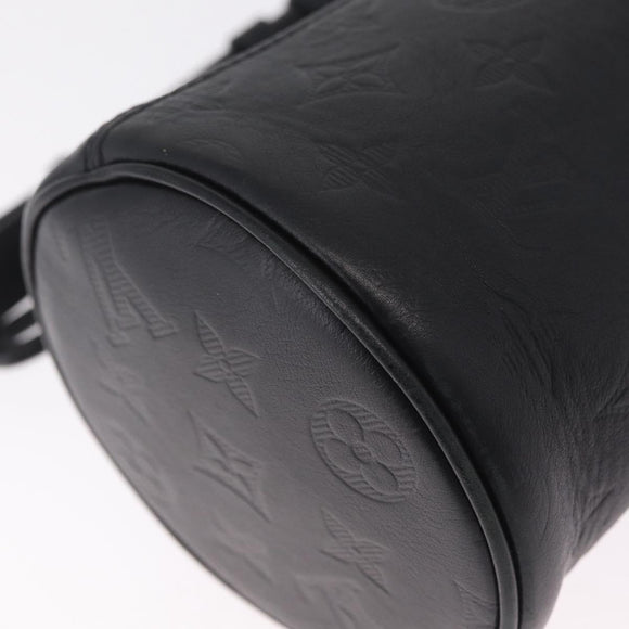 LOUIS VUITTON Monogram Shadow Chalk Nanobag Bag Black M44628 LV Auth 208400