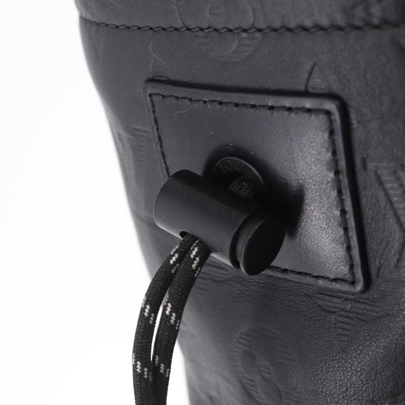 LOUIS VUITTON Monogram Shadow Chalk Nanobag Bag Black M44628 LV Auth 208400