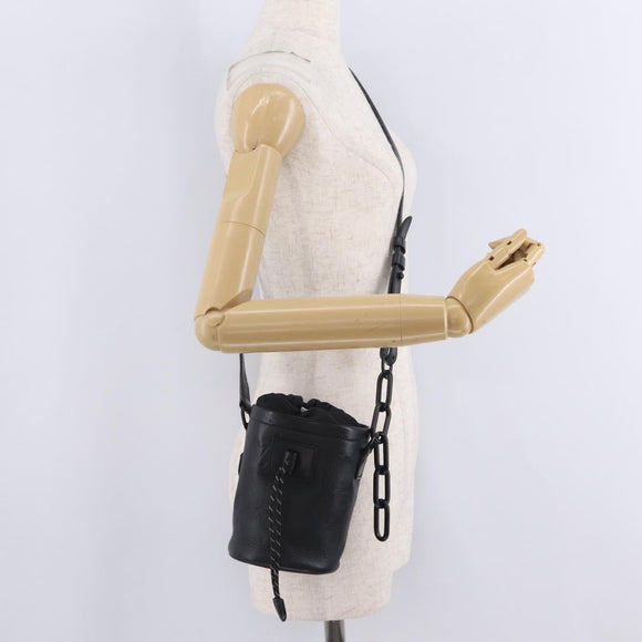 LOUIS VUITTON Monogram Shadow Chalk Nanobag Bag Black M44628 LV Auth 208400