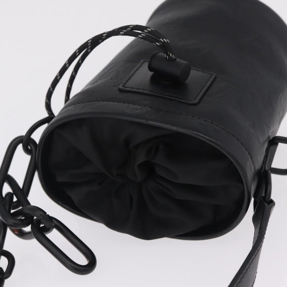 LOUIS VUITTON Monogram Shadow Chalk Nanobag Bag Black M44628 LV Auth 208400