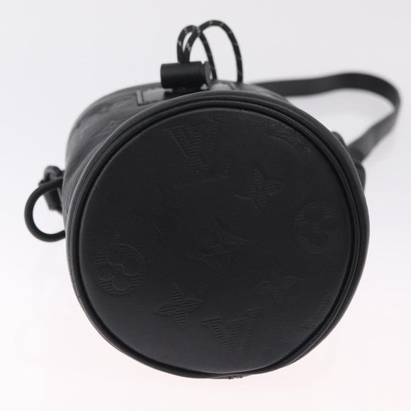 LOUIS VUITTON Monogram Shadow Chalk Nanobag Bag Black M44628 LV Auth 208400
