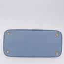 PRADA Hand Bag Saffiano leather Blue Gold Auth 208403A-10