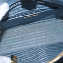 PRADA Hand Bag Saffiano leather Blue Gold Auth 208403A-18