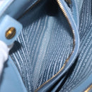 PRADA Hand Bag Saffiano leather Blue Gold Auth 208403A-25