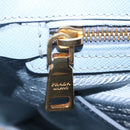 PRADA Hand Bag Saffiano leather Blue Gold Auth 208403A-28