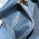 PRADA Hand Bag Saffiano leather Blue Gold Auth 208403A-29