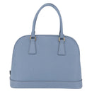 PRADA Hand Bag Saffiano leather Blue Gold Auth 208403A-3