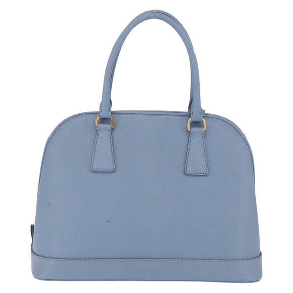 PRADA Hand Bag Saffiano leather Blue Gold Auth 208403A