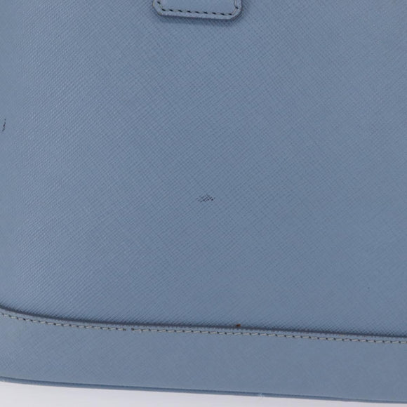PRADA Hand Bag Saffiano leather Blue Gold Auth 208403A