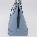 PRADA Hand Bag Saffiano leather Blue Gold Auth 208403A-5