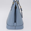 PRADA Hand Bag Saffiano leather Blue Gold Auth 208403A-6