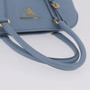 PRADA Hand Bag Saffiano leather Blue Gold Auth 208403A-8