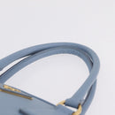 PRADA Hand Bag Saffiano leather Blue Gold Auth 208403A-9