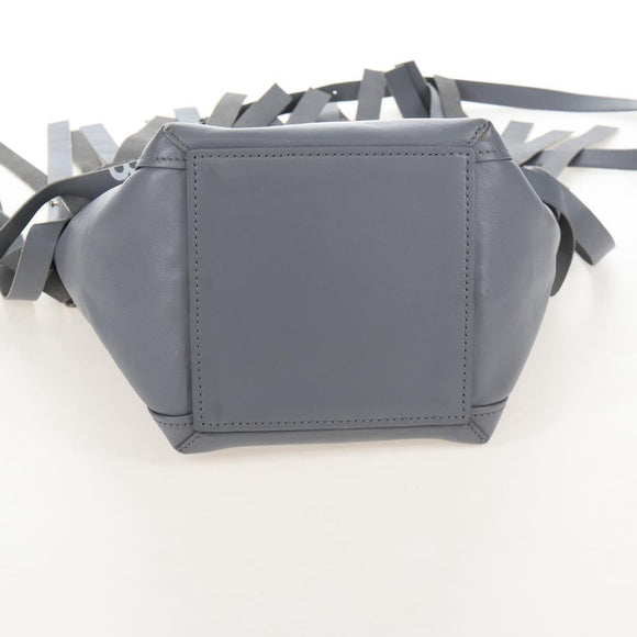 Balenciaga Laundry Cabas Hand Bag Leather 2way Gray Silver 517842 Auth 208407A