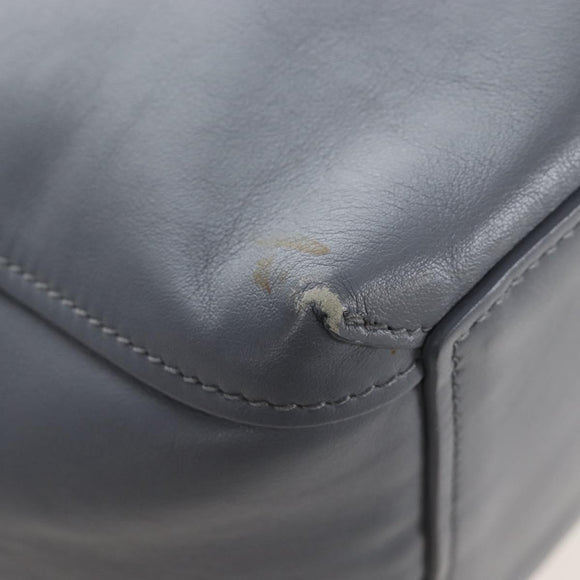 Balenciaga Laundry Cabas Hand Bag Leather 2way Gray Silver 517842 Auth 208407A