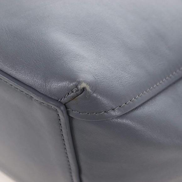 Balenciaga Laundry Cabas Hand Bag Leather 2way Gray Silver 517842 Auth 208407A