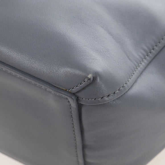 Balenciaga Laundry Cabas Hand Bag Leather 2way Gray Silver 517842 Auth 208407A