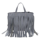 Balenciaga Laundry Cabas Hand Bag Leather 2way Gray Silver 517842 Auth 208407A-3