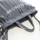 Balenciaga Laundry Cabas Hand Bag Leather 2way Gray Silver 517842 Auth 208407A-6