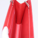 CHANEL Hologram Chain Shoulder Bag Vinyl Orange Silver CC Auth 208408A-15