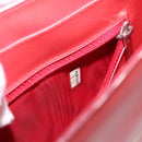 CHANEL Hologram Chain Shoulder Bag Vinyl Orange Silver CC Auth 208408A-19