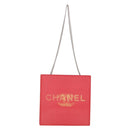 CHANEL Hologram Chain Shoulder Bag Vinyl Orange Silver CC Auth 208408A-3