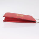 CHANEL Hologram Chain Shoulder Bag Vinyl Orange Silver CC Auth 208408A-4
