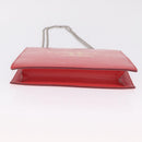 CHANEL Hologram Chain Shoulder Bag Vinyl Orange Silver CC Auth 208408A-9