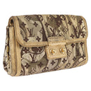 LOUIS VUITTON Monogram Brocade Tari Clutch Bag Gold M93142 LV Auth 208412V-1