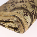 LOUIS VUITTON Monogram Brocade Tari Clutch Bag Gold M93142 LV Auth 208412V-10