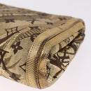 LOUIS VUITTON Monogram Brocade Tari Clutch Bag Gold M93142 LV Auth 208412V-11