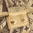 LOUIS VUITTON Monogram Brocade Tari Clutch Bag Gold M93142 LV Auth 208412V-12